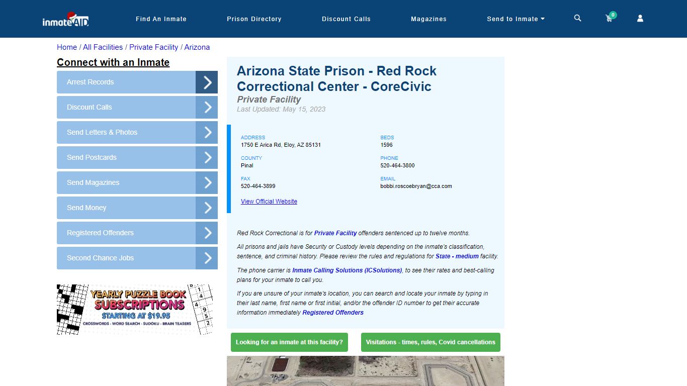 Arizona State Prison - Red Rock Correctional Center - CoreCivic - InmateAid
